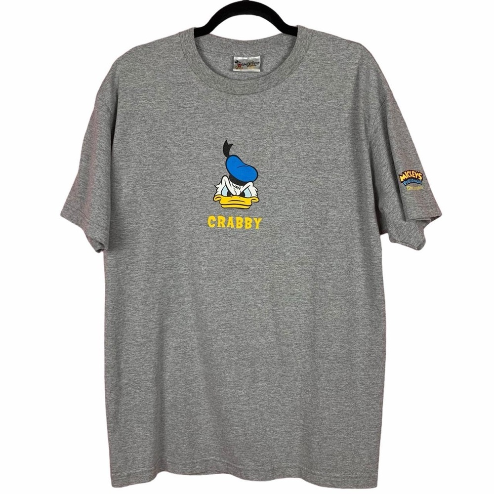 Vintage Disney Donald Duck Crabby Yet Loveable Graphic T shirt Tee Unisex Gray